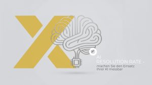 AI Resolution Rate mithilfe von KI-Gehirn Sinnbild erklärt