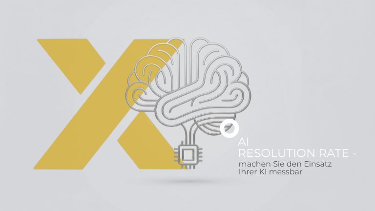 AI Resolution Rate mithilfe von KI-Gehirn Sinnbild erklärt